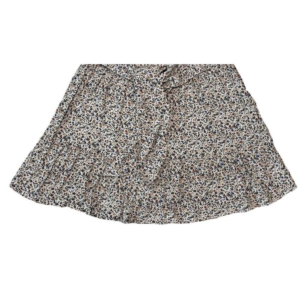 Madewell Womens Floral Tiered Knee Skirt Lightweight Tie Waist Size L Feminine - Picture 3 of 7